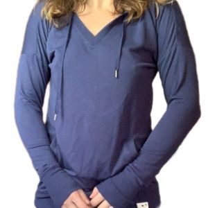 Ideology Navy Hooded Tunic with Thumb Holes Size S